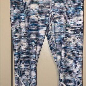 lululemon athletica Blue and White Striped Leggings